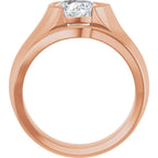 Half Bezel Solitaire Engagement Ring or Band