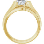 Half Bezel Solitaire Engagement Ring or Band