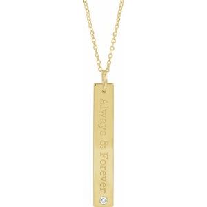 Engravable Bar Necklace or Pendant