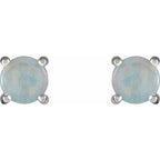 Round 4-Prong Cabochon Earrings