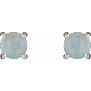 Round 4-Prong Cabochon Earrings