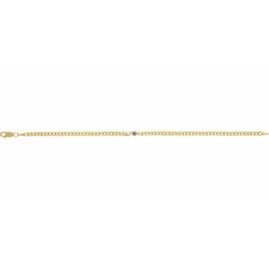 Bezel-Set Solitaire Curb Link Bracelet