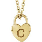 Engravable Heart Lock Necklace or Pendant