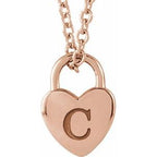 Engravable Heart Lock Necklace or Pendant