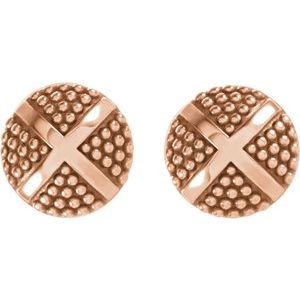 Granulated X Stud Earrings