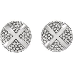 Granulated X Stud Earrings