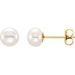 Button Pearl Stud Earrings