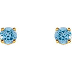 Round 4-Prong Youth Birthstone Stud Earrings
