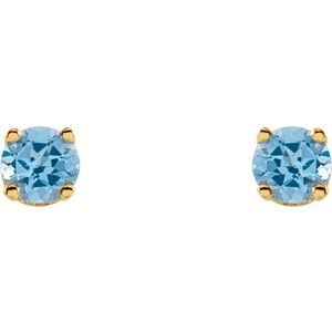 Round 4-Prong Youth Birthstone Stud Earrings