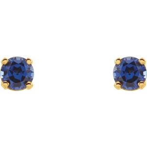 Round 4-Prong Youth Birthstone Stud Earrings
