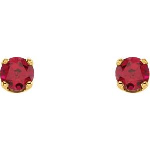 Round 4-Prong Youth Birthstone Stud Earrings