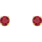 Round 4-Prong Youth Birthstone Stud Earrings