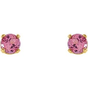 Round 4-Prong Youth Birthstone Stud Earrings