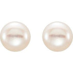 Button Pearl Stud Earrings