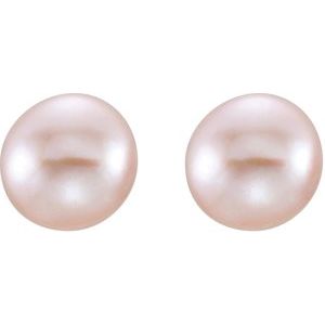 Button Pearl Stud Earrings