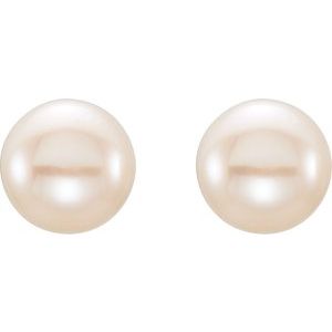 Button Pearl Stud Earrings