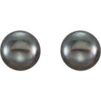 Button Pearl Stud Earrings