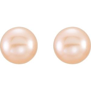 Button Pearl Stud Earrings
