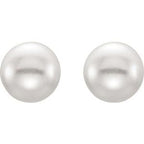 Button Pearl Stud Earrings