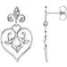 Fleur-de-lis Heart Earrings