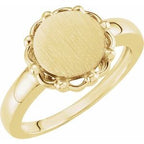 Round Scalloped Signet Ring