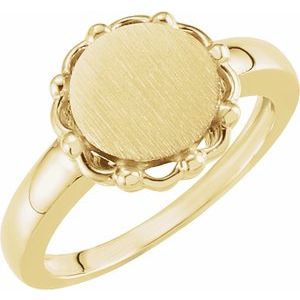 Round Scalloped Signet Ring