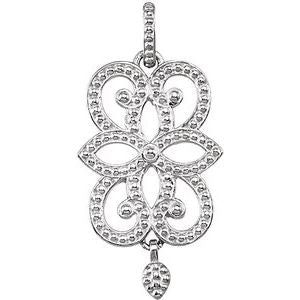 Floral Granulated Necklace or Pendant