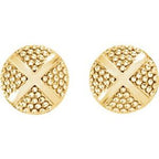 Granulated X Stud Earrings