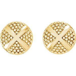 Granulated X Stud Earrings