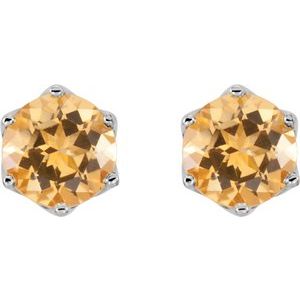 Round 6-Prong Crown Stud Earrings