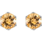 Round 6-Prong Crown Stud Earrings