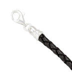 Kera® 3.0 mm Black Braided Leather Bracelet