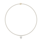 19 ctw Heart LGD Drop Tennis Necklace - 18 Inches - Signature Collection