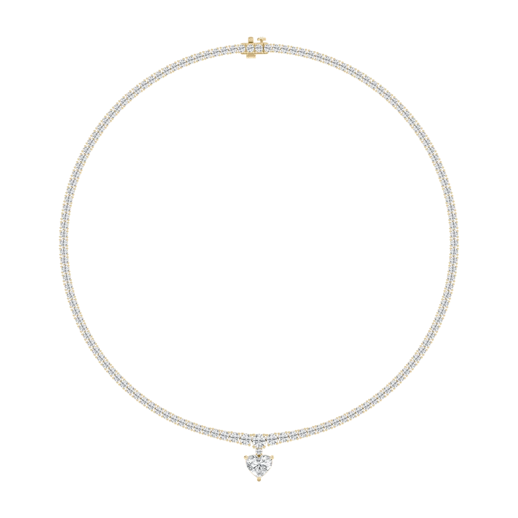 19 ctw Heart LGD Drop Tennis Necklace - 18 Inches - Signature Collection