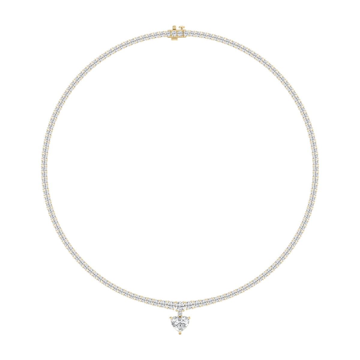 19 ctw Heart LGD Drop Tennis Necklace - 18 Inches - Signature Collection