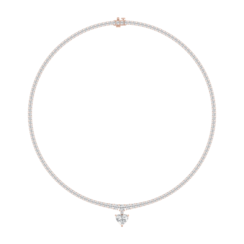 19 ctw Heart LGD Drop Tennis Necklace - 18 Inches - Signature Collection