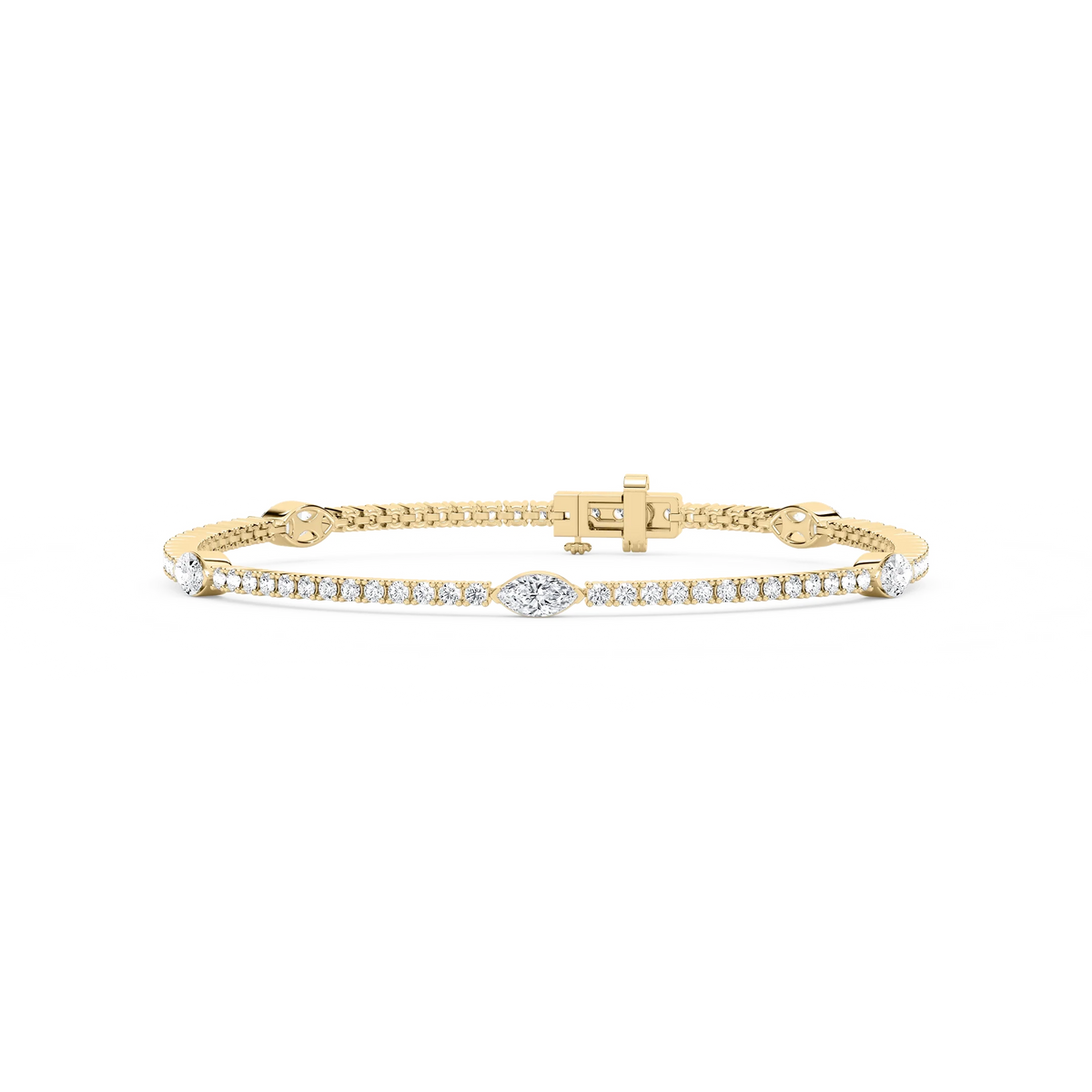 2 ¼ ctw Marquise LGD Station Tennis Bracelet - 7 Inches
