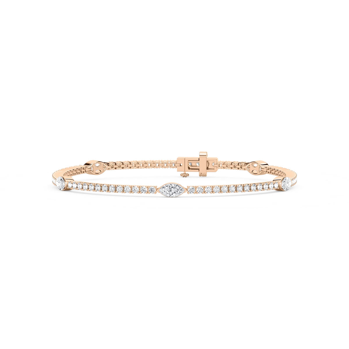 2 ¼ ctw Marquise LGD Station Tennis Bracelet - 7 Inches