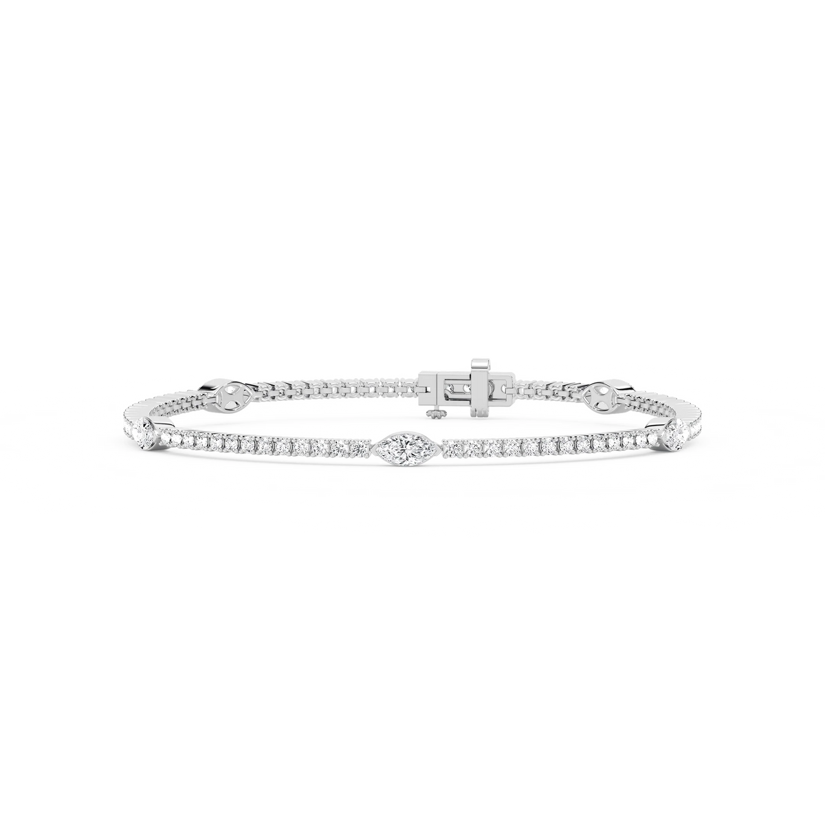 2 ¼ ctw Marquise LGD Station Tennis Bracelet - 7 Inches