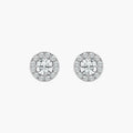2/3 ctw Round LGD Classic Halo Stud Earrings - 14K White Gold
