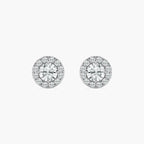 2/3 ctw Round LGD Classic Halo Stud Earrings - 14K White Gold