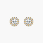 2/3 ctw Round LGD Classic Halo Stud Earrings - 14K Yellow Gold