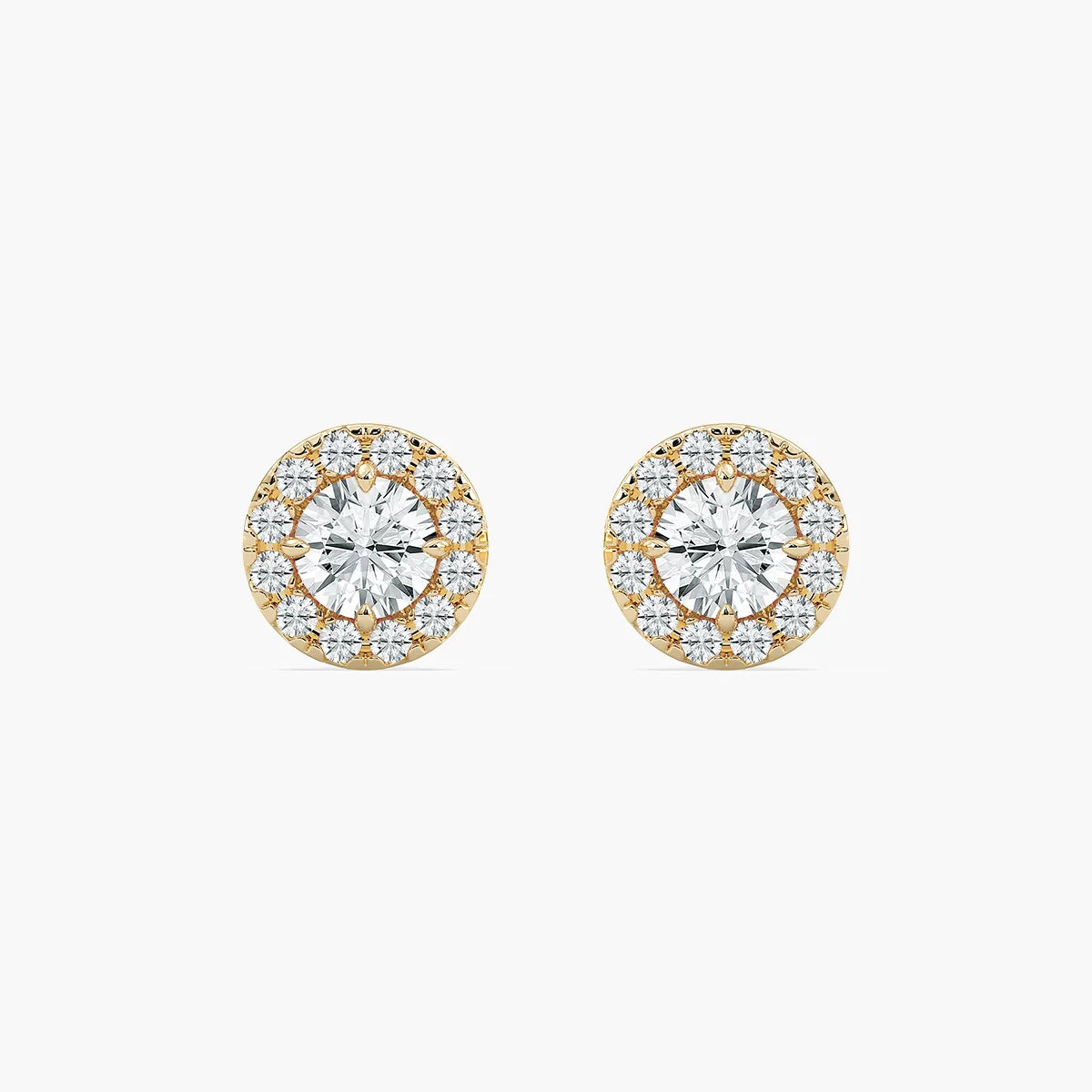 2/3 ctw Round LGD Classic Halo Stud Earrings - 14K Yellow Gold