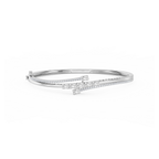 2 ⅕ ctw Emerald and Round LGD Bypass Bangle Bracelet  - 7.25 Inches