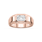 2 ctw Emerald LGD East-West Mens Band - 14K White Gold