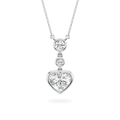 2 ¹⁄₄ ctw Heart and Round LGD Bezel Set Three Stone Pendant – 16 to 18 Inches
