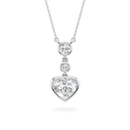 2 ¹⁄₄ ctw Heart and Round LGD Bezel Set Three Stone Pendant – 16 to 18 Inches