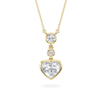 2 ¹⁄₄ ctw Heart and Round LGD Bezel Set Three Stone Pendant – 16 to 18 Inches