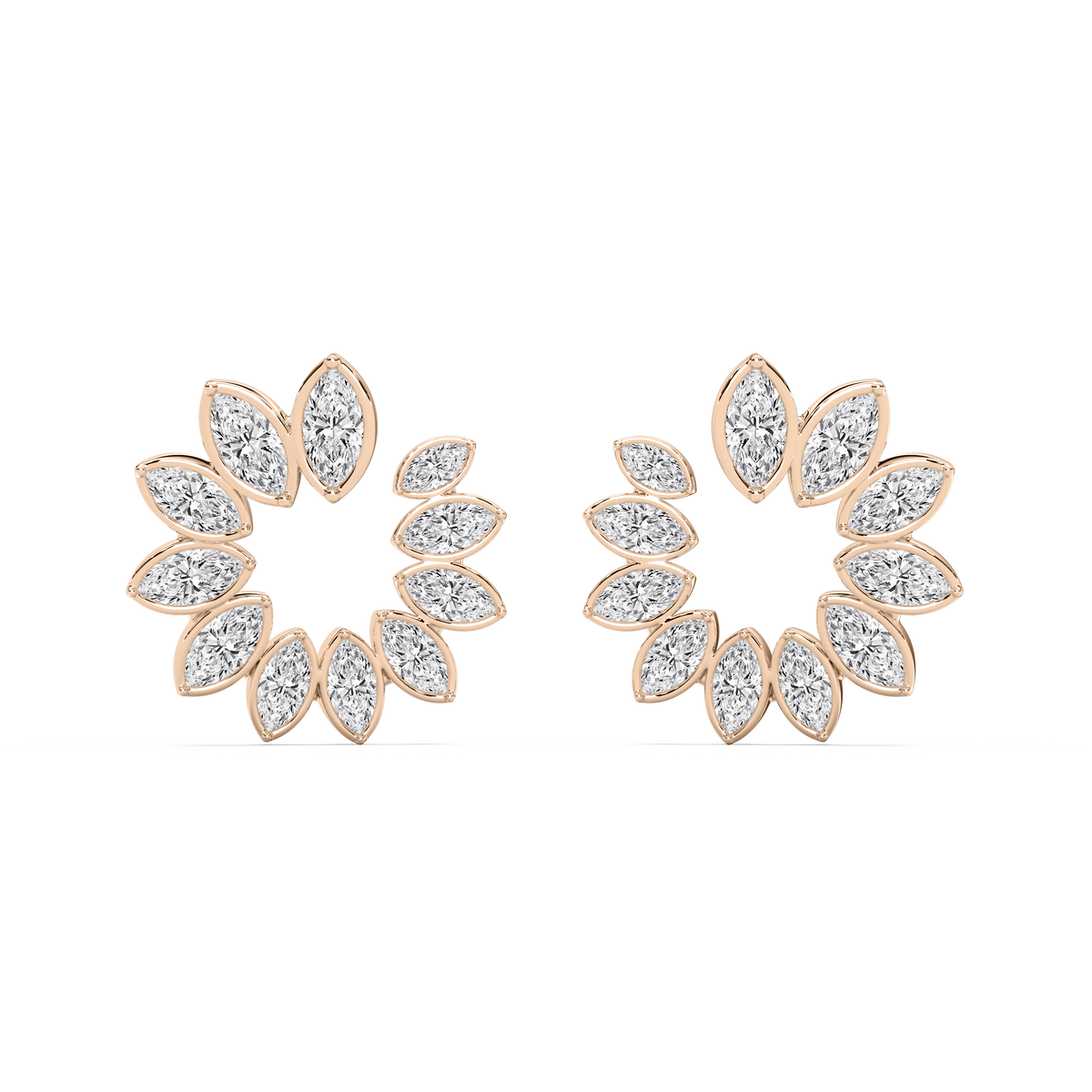 2 ²⁄₃ ctw Marquise LGD Front to Back Hoop Earrings