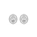 2 ctw Oval and Round LGD Double Halo Stud Earrings